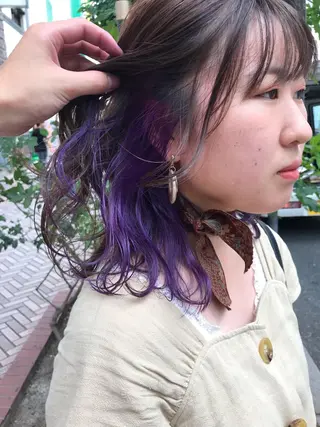 セミロング カラー DopeLIT モデル募集中のヘアスタイル