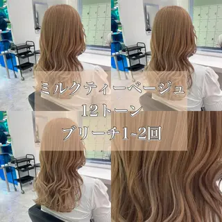 ロング カラー ヘアアレンジ トレンドモテカラー 🩷色落ちまで可愛くのヘアスタイル