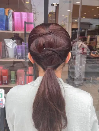 ロング ヘアアレンジ ダブルカラー,透け カラーHINARIのヘアスタイル