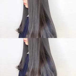 ロング カラー 韓国レイヤーカット/ ダブルカラーのヘアスタイル