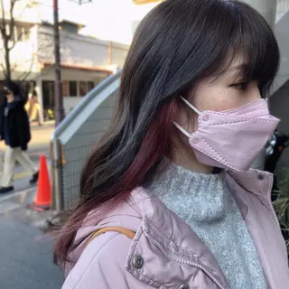 セミロング カラー 山崎 絵莉香のヘアスタイル