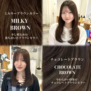 セミロング カラー 韓国ヘア ‎⟡.·KANA🐥のヘアスタイル