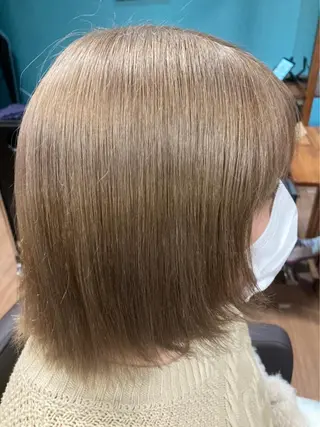 ミディアム 髪質改善×潤艶カラー ⭐️岡田崇彰のヘアスタイル