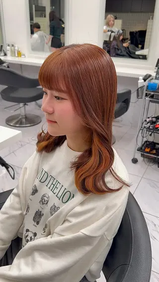 セミロング カラー 💖札幌カラー 指名No.1💖玲奈のヘアスタイル