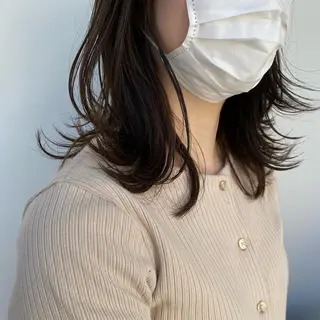 セミロング カラー ヘアアレンジ あやめ【顔まわり/レ イヤー/柔らかカラ】のヘアスタイル