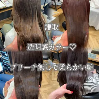 ロング 鎌取/透明感カラー /ボブ/顔まわりのヘアスタイル