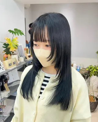 ロング カラー ウルフ🦋顔まわり ❤︎ ͛MEIのヘアスタイル