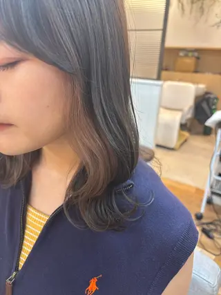 ミディアム カラー 韓国ヘア sasugaのヘアスタイル