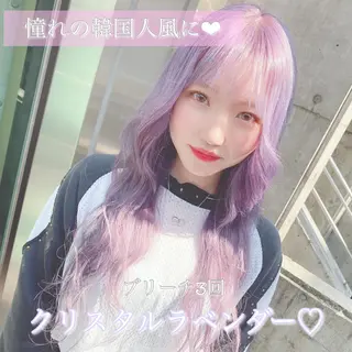ロング カラー ヘアアレンジ TAKUMAブリーチ /切りっぱなし🪽のヘアスタイル