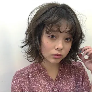 ミディアム カラー ヘアアレンジ 長野 美沙のヘアスタイル