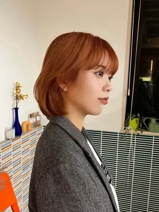 ミディアム カラー ヘアアレンジ 縮毛矯正履歴からの ブリーチ /mamiのヘアスタイル