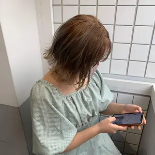 ミディアム カラー ヘアアレンジ 🎀オイダイラ モモカ🎀のヘアスタイル