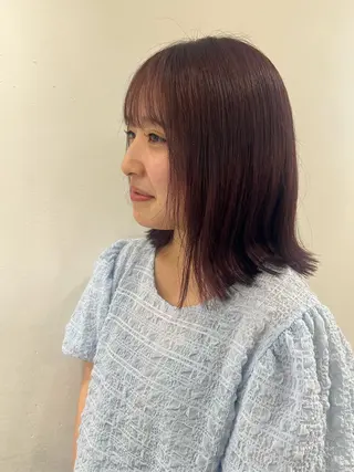 ミディアム nene 暖色/艶感カラー🍒のヘアスタイル
