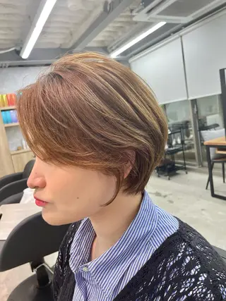 ショート 韓国/レイヤーカット 顔周り/廣瀬達哉のヘアスタイル