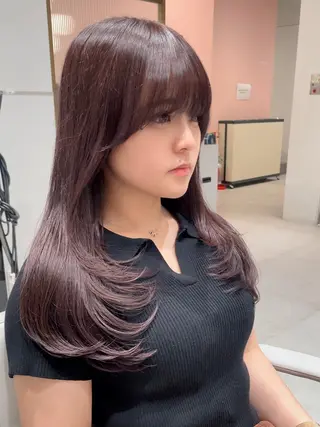 ロング カラー レイヤーカット/透明 感カラー🐬永井瑠栞のヘアスタイル