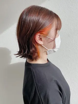 ミディアム カラー アクイールグラッセ 滝村鈴夏のヘアスタイル