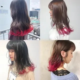 セミロング カラー ヘアアレンジ 【池袋/スパイキー ショート】ⓝⓘⓜⓤのヘアスタイル