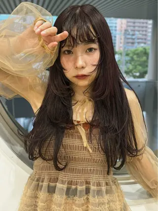 セミロング カラー ヘアアレンジ SERINA🎀/パ ーマモデル募集中🫧のヘアスタイル