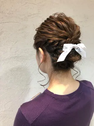 ミディアム カラー ヘアアレンジ まつパ/まつエク Ci belleのマツエク・マツパデザイン