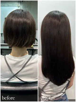 セミロング エクステ🌟カラー 🌟エリア最安値🌟のヘアスタイル
