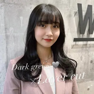セミロング カラー 韓国𝐻𝑎𝑖𝑟 🇰🇷🖤ハラのヘアスタイル
