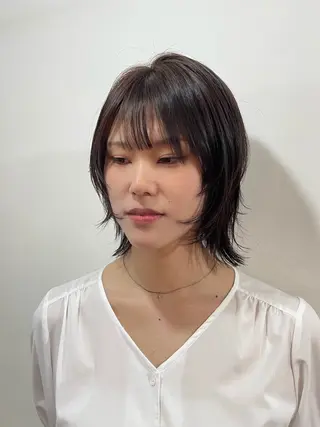 ミディアム カラー mopa_kaede ナチュラル/レイヤーのヘアスタイル