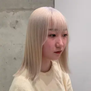 ミディアム カラー れい🫧 ハイトーン特化のヘアスタイル