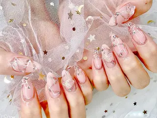 ネイル I-nailロング /ワンホン/キラキラのネイルデザイン