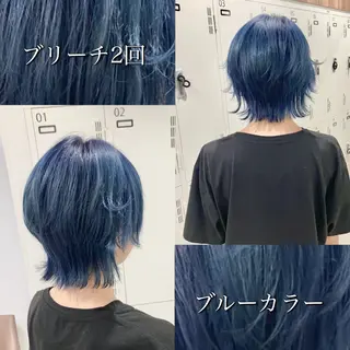 ショート カラー 雅/ダブルカラー/ 白髪ぼかしハイライトのヘアスタイル