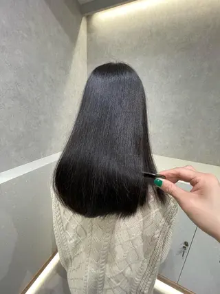 ミディアム パーマ 韓国レイヤー／髪質 改善カラー/れんのヘアスタイル