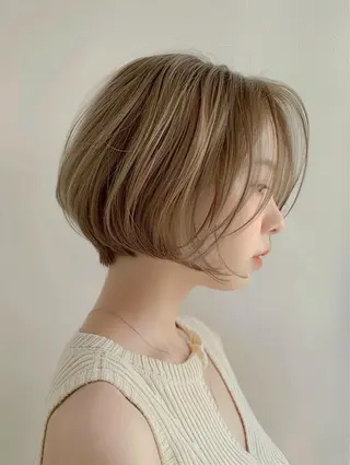 ショート ブリーチ無しカラー/ 美髪改善💠てんゆうのヘアスタイル