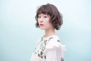 ミディアム パーマ カラー 武川 楓のヘアスタイル