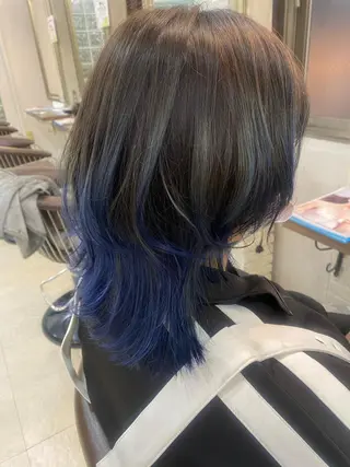 ミディアム カラー パーマ ヘアアレンジ kame|レイヤー / 似合わせ顔周りのヘアスタイル