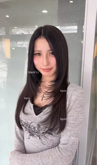 ロング カラー 坂本奈都美 🎀のヘアスタイル