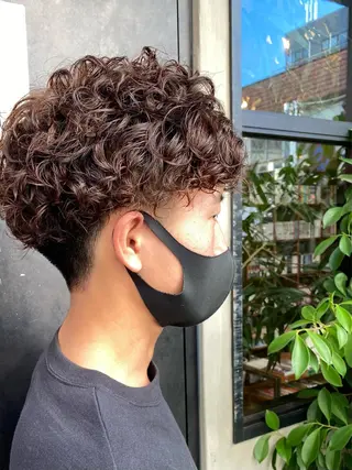 ショート パーマ メンズ 【扉gate】野崎 英幸のヘアスタイル