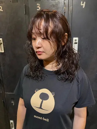 セミロング カラー 野口 和真のヘアスタイル