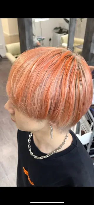 ショート カラー メンズ be flot所属・髪質改善/大阪守口市 🐣Ria‪🐣のヘアスタイル