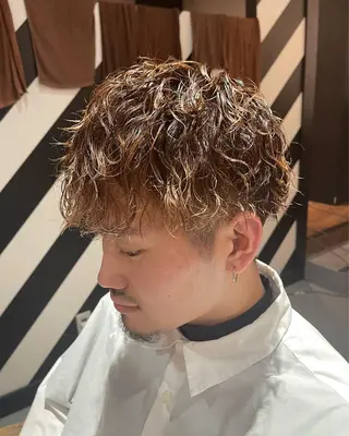 パーマ メンズ 吉田 剛のヘアスタイル