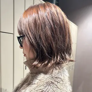 ミディアム カラー saki‪🌱‬♡ /ボブ/透明感カラーのヘアスタイル