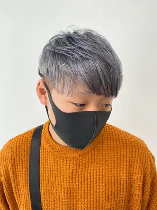 メンズ レイヤー・ハッシュ ・ウルフカット/川崎のヘアスタイル