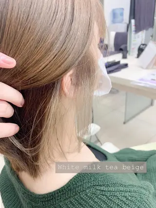 ミディアム カラー ✂︎レディース のメンズカット屋さんのヘアスタイル