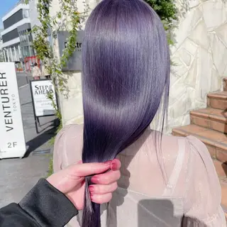 ロング カラー MOMO艶髪 🩵モテカラーのヘアスタイル