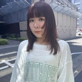 ミディアム カラー しずく/Lilu/ 博多美容室のヘアスタイル