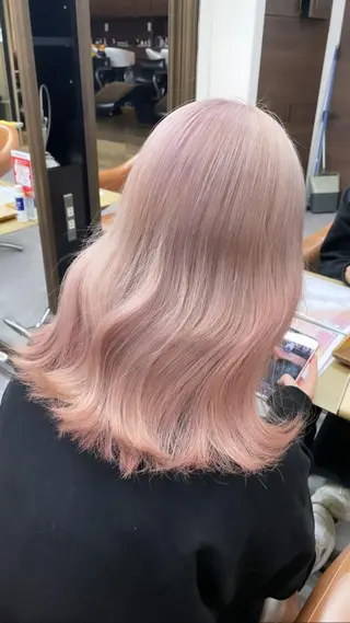 ミディアム カラー 韓国×艶髪 さきのヘアスタイル