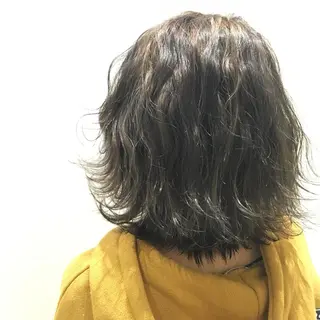 ミディアム カラー ヘアアレンジ マツエク・マツパ きむえり/髪質改善 /うねり広がり改善のヘアスタイル