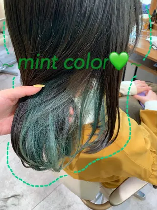 セミロング カラー ヘアアレンジ 韓国hair🦋 Nanaのヘアスタイル