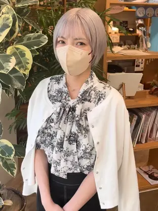 ショート カラー パーマ ヘアアレンジ 江坂エリア最安値◎ ブリーチ*土田のヘアスタイル