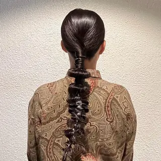 ヘアアレンジ 瑠己杏 :ボブ/ ハイトーンワンカラーのヘアスタイル