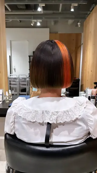 ショート カラー スキバサミを使わない カット🌼唯🌼のヘアスタイル