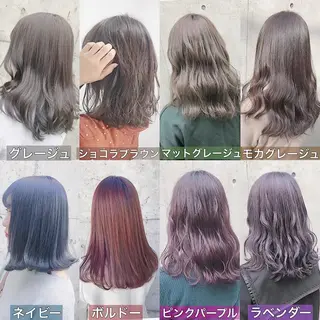ミディアム カラー ヘアアレンジ TAKUMAブリーチ /切りっぱなし🪽のヘアスタイル